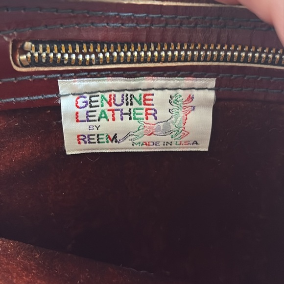 Vintage Reem Burgundy Leather Handbag Made in USA - Picture 12 of 15